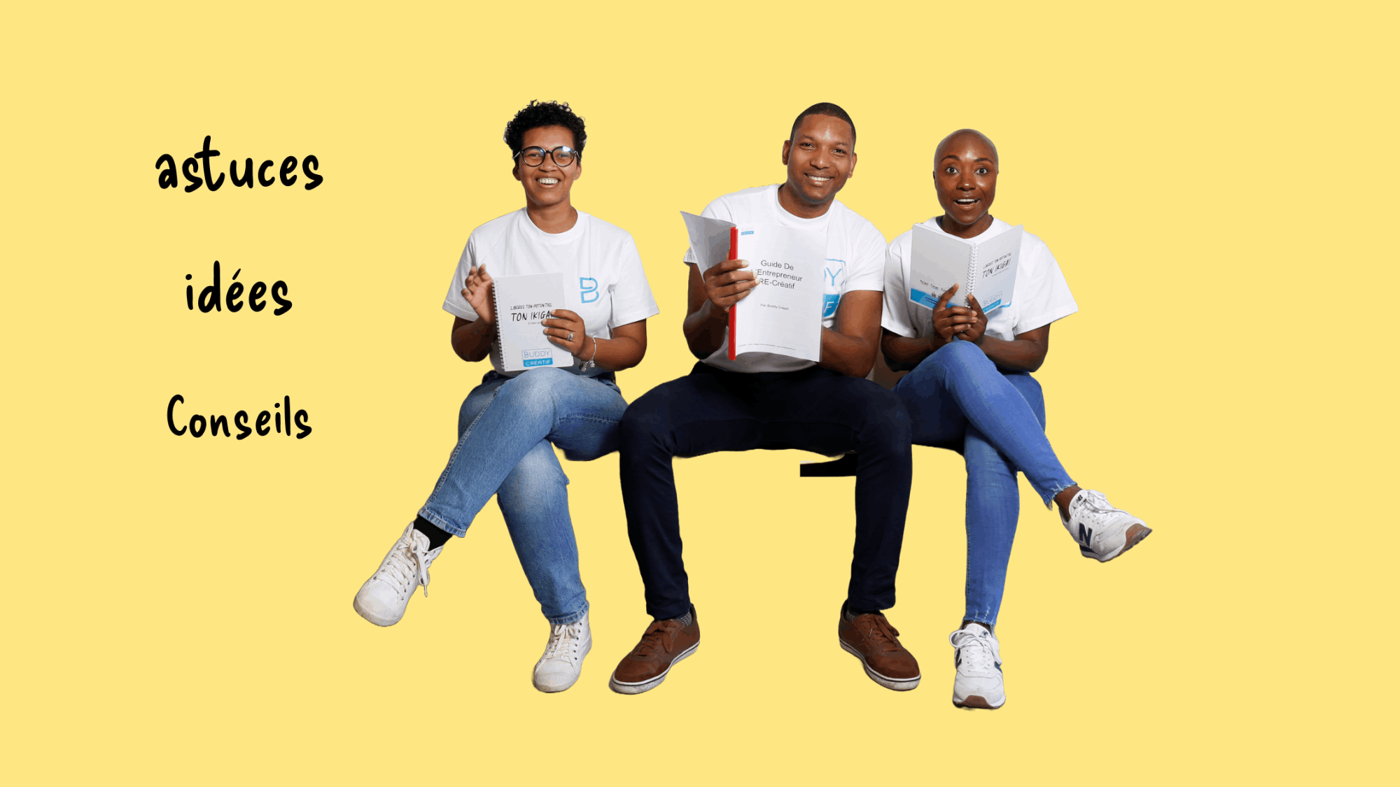 team-buddy-sitting-yellow-background